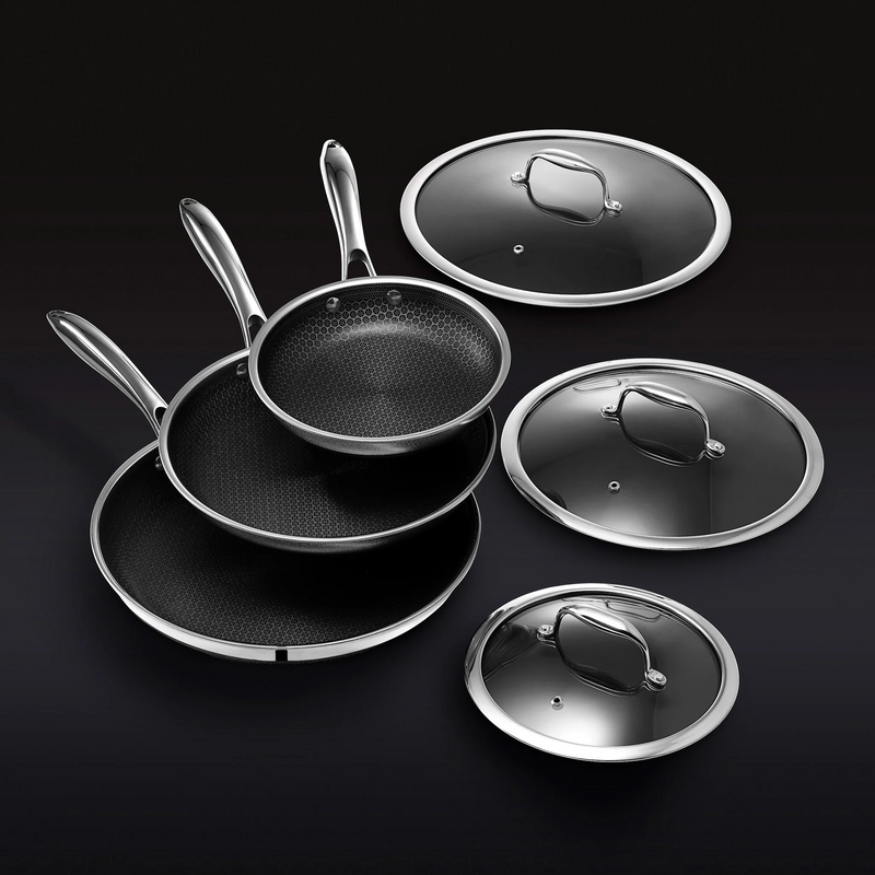 Hybrid Fry Pan Set with Lids, 6pc O7